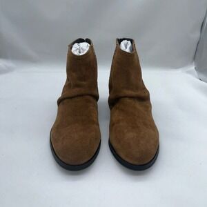 Journee Signature Boots Womens 6 1/2 Cognac Brown Leather Slouch Bree Ankle NEW‎